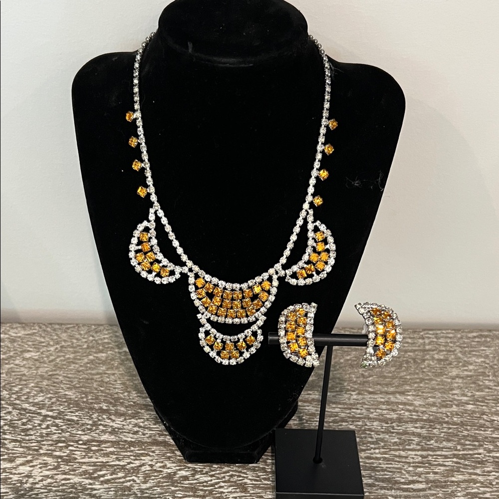 Elevate your Style with this “Karu”extremely Rare 1940s Necklace and Earring Set